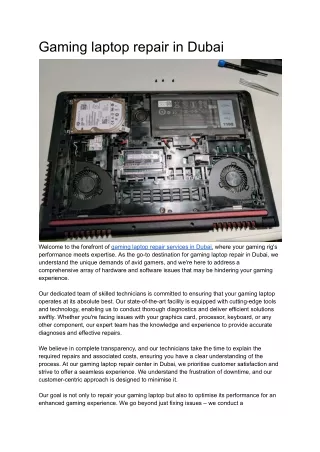 Gaming laptop repair in Dubai