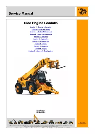 JCB 535-125 Hi Viz Telescopic Handler Service Repair Manual from 1522579 to TBA