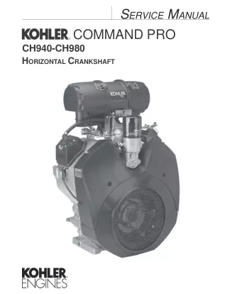 Kohler Command Pro CH940 Horizontal Crankshaft Service Repair Manual 1