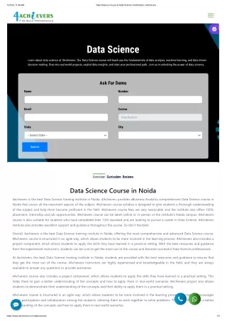 Get started with the best Data Science Course - 4achievers