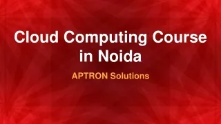 Cloud Computing Course in Noida