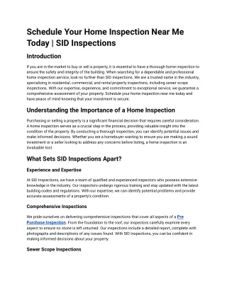 Schedule Your Home Inspection Near Me Today _ SID Inspections