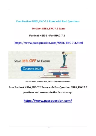 Fortinet NSE6_FNC-7.2 Practice Test Questions