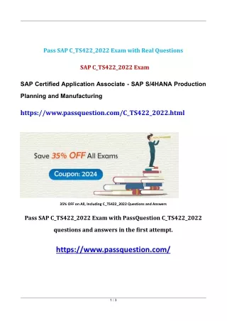 SAP C_TS422_2022 Practice Test Questions