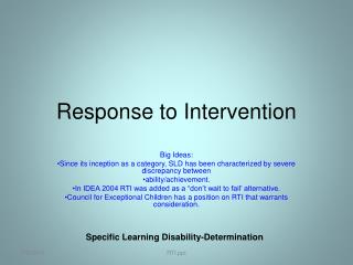 Response to Intervention