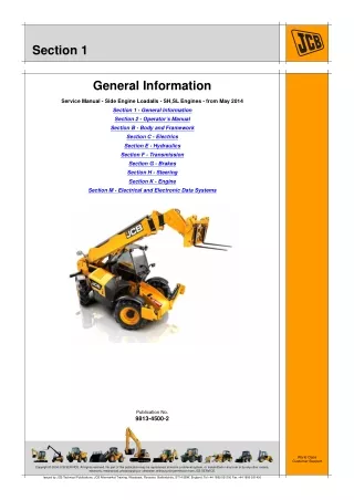 JCB 536-70 LC Telescopic Handler Service Repair Manual