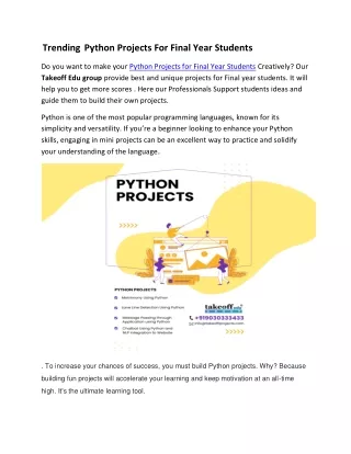 Trending  Python Projects For Final Year Students