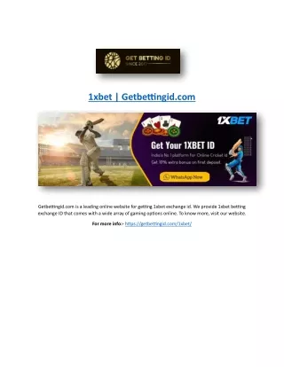 1xbet | Getbettingid.com