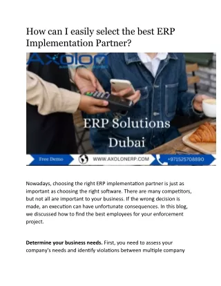 How can I easily select the best ERP Implementation Partner