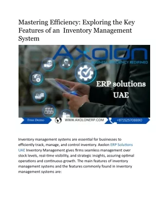 Mastering Efficiency  Exploring the Key Features of an  Inventory Management System