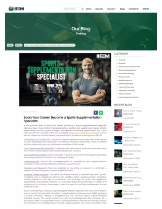 Boost Your Career: Become a Sports Supplementation Specialist