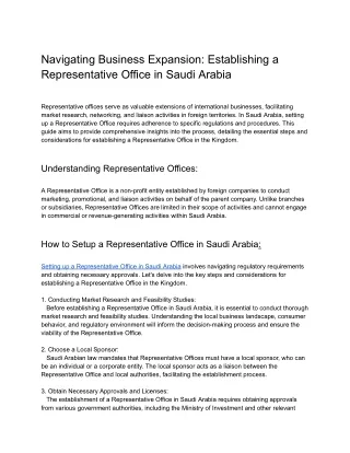 Navigating Business Expansion_ Establishing a Representative Office in Saudi Arabia