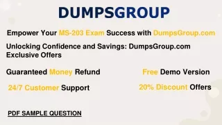 Unleash Success with MS-203 Dumps PDF: Exclusive 20% Discount at DumpsGroup!