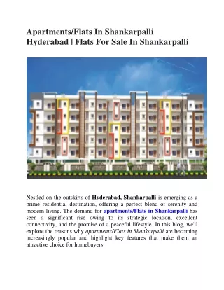 apartment for sale in shankarpalli hyderabad