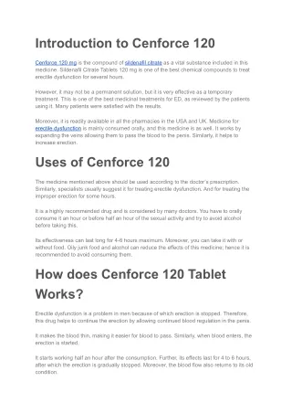 Cenforce 120Mg Tablets