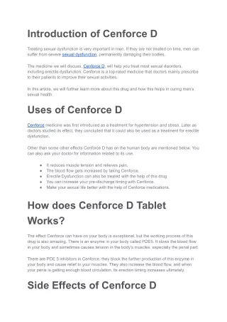 Cenforce D Tablets