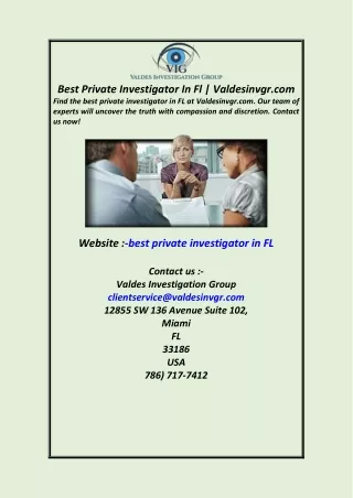 Best Private Investigator In Fl Valdesinvgr.com