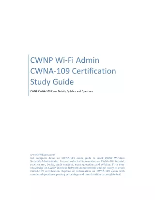 CWNP Wi-Fi Admin CWNA-109 Certification Study Guide
