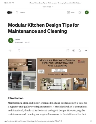 Modular Kitchen Design Tips for Maintenance and Cleaning