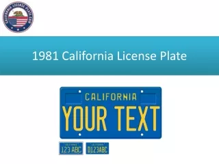 1981 California License Plate