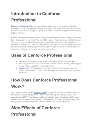 Cenforce Professional Tablets