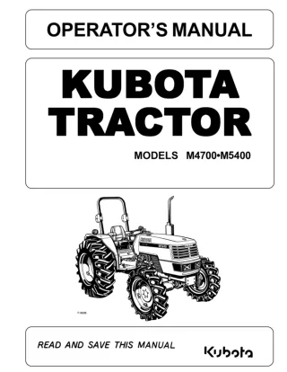 Kubota M5400 Tractor Operator manual