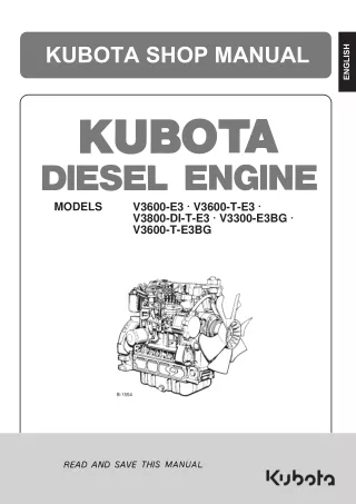 Kubota V3600-E3B Diesel Engine Service Repair Manual