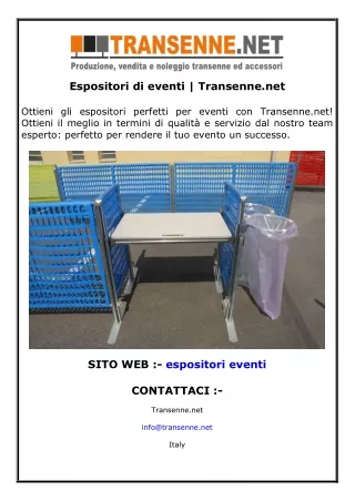 Espositori di eventi  Transenne.net