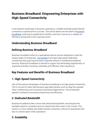 business broadband