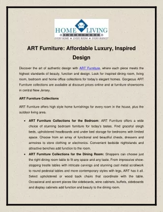 ART Furniture Ensure Affordable Luxury and Inspired Design