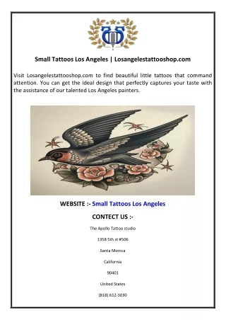 Small Tattoos Los Angeles  Losangelestattooshop.com