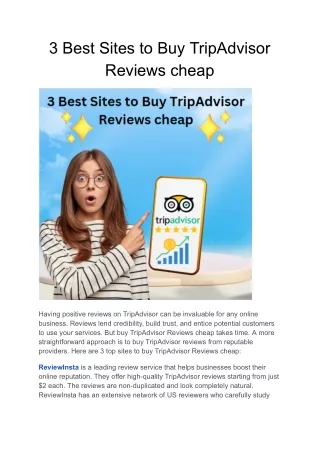 3 Best Sites to Buy TripAdvisor Reviews cheap