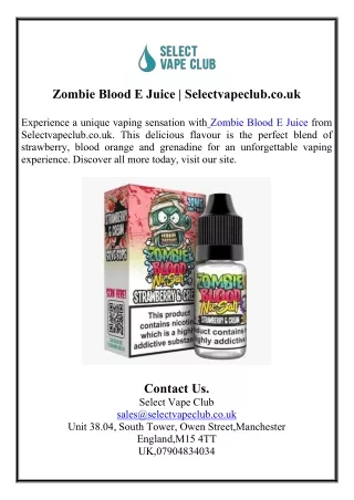 Zombie Blood zombie blood e juiceE Juice Selectvapeclub.co.uk