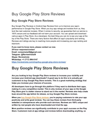 Buy Google Play Store Reviews