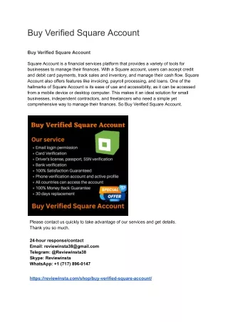 Buy Verified Square Account