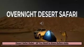 Desert Safari Dubai - All You Need to Know Before visits