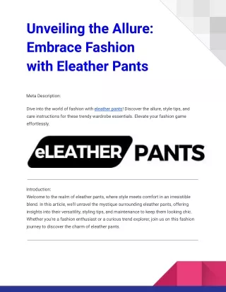 eleather pant