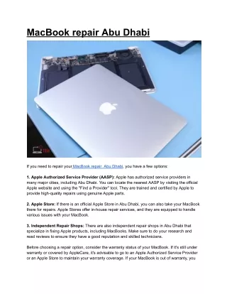 MacBook repair Abu Dhabi