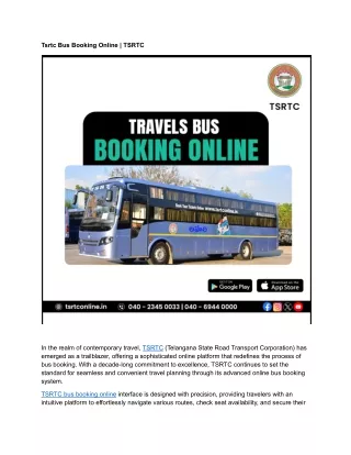 Tsrtc Bus Booking Online _ TSRTC