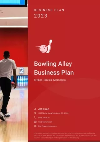 bowling alley business plan example