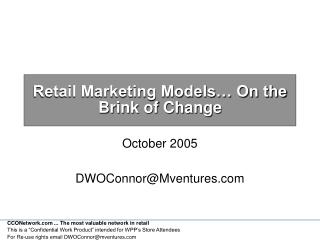 Retail Marketing Models… On the Brink of Change