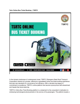 Tsrtc Online Bus Ticket Booking  _ TSRTC