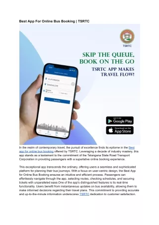 Best App For Online Bus Booking _ TSRTC