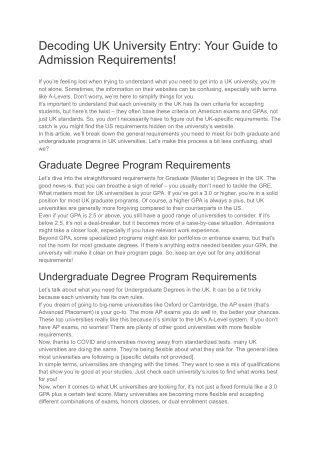 Decoding UK University Entry_ Your Guide to Admission Requirements