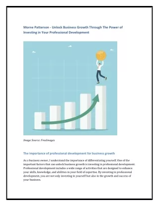 Morne Patterson - Unlock Business Growth Through The Power of Investing in Your Professional Development