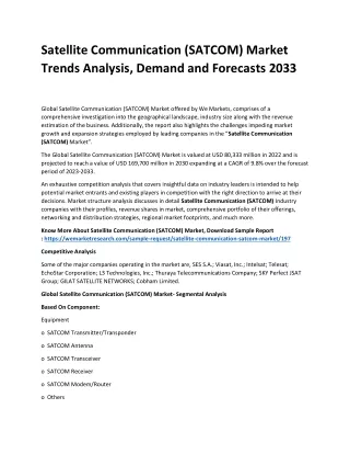 Satellite Communication (SATCOM) Market