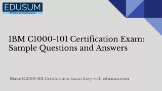 IBM C1000-101 Certification Exam: Sample Questions and Answers