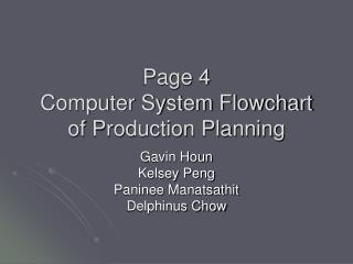 Page 4 Computer System Flowchart of Production Planning
