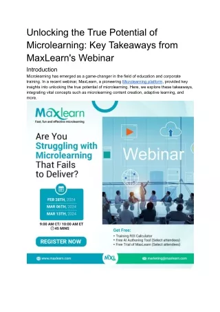 Unlocking the True Potential of Microlearning_ Key Takeaways from MaxLearn's Webinar