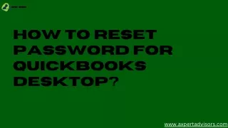 How to Reset Password for QuickBooks Desktop?